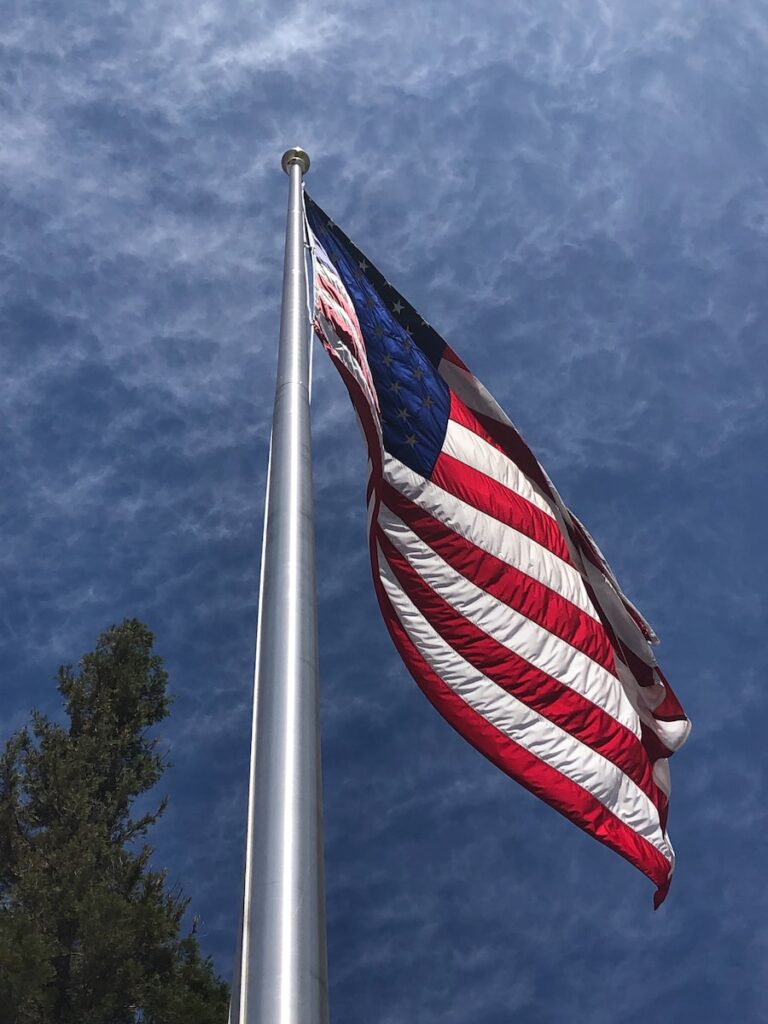 USA flag close-up photography