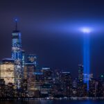 cityscape photo with purple lights