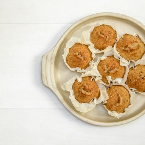 cupcakes on brown plate